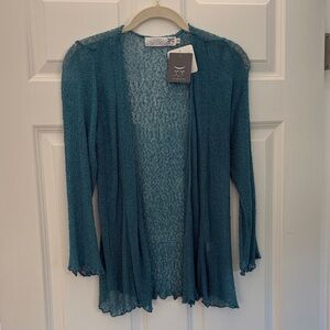 Teal Open-Front Women's Sweater